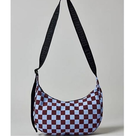 NWT Baggu Medium Nylon Crescent Bag Checkered - Picture 8 of 9